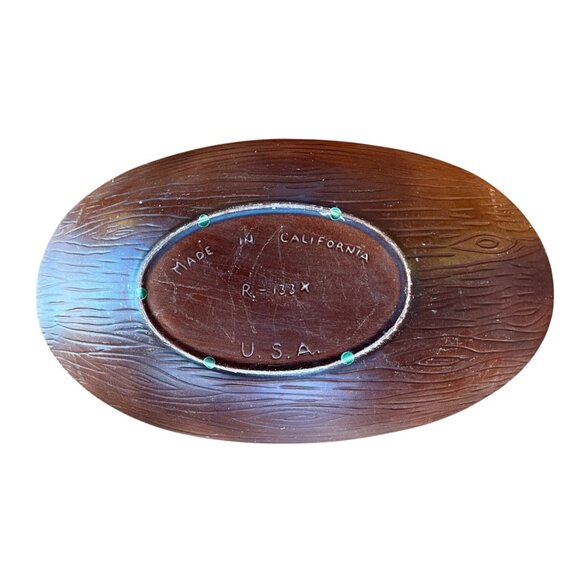 VTG California Pottery Rich Color Woodgrain Large Centerpiece R-133 18 x 10 x 3" - Picture 4 of 16